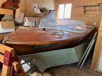 Antique 14 foot Wooden Runabout with 12 HP motor