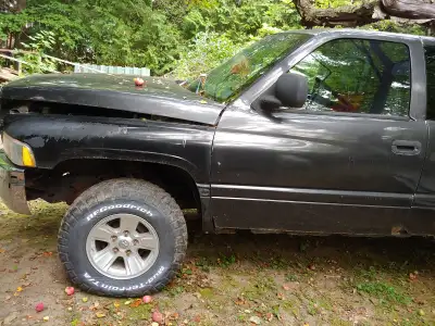 Projet ou pièce 2x Ram 1500 2001 4x4 5.2l Noir fonctionne plaqué Blanc pour pièces. boite pas percer...