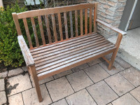 Outdoor wood bench