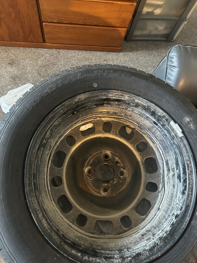 Brand new summer tires 195/60R16 on steel rims 4x100 bolt patern in Tires & Rims in Sudbury