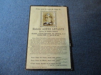 VINTAGE 1909 OBITUARY PHOTO CARD-AGNES LETARTE-EDWIN FRASER