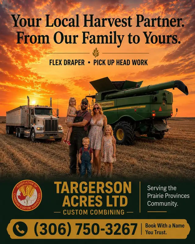Custom Combining & Harvest Support | Targerson Acres Ltd.