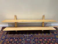 Shelf unit.   Both Shelves are 8” wide x 55” long