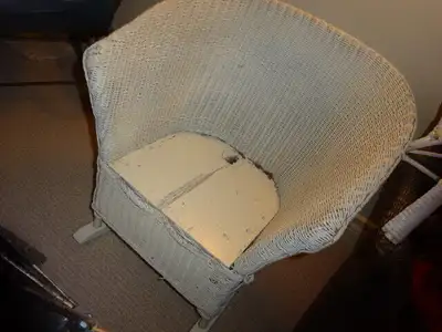 Child vintage white rocker/chair ,good condition  40s?, View more