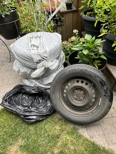 Set of 4 winter tires and rims.