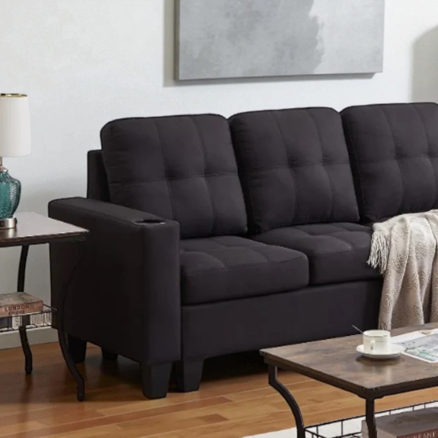 New Sleek Black 2 Pc Reversible Sectional Sofa Amazing Sale in Couches & Futons in Owen Sound - Image 4