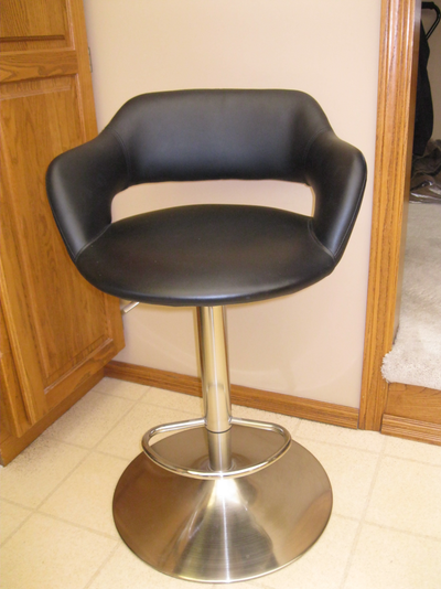 CHROME ADJUSTABLE SWIVEL CHAIR $75.00 O.B.O, View more