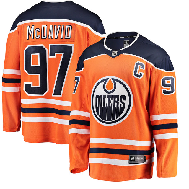 BRAND NEW Men's Edmonton Oilers McDavid Jersey size S/L (Orange) in Men's in Edmonton - Image 4