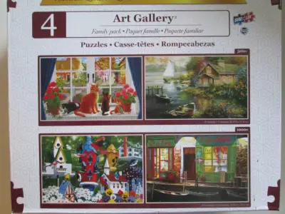 4 pack of puzzles., View more