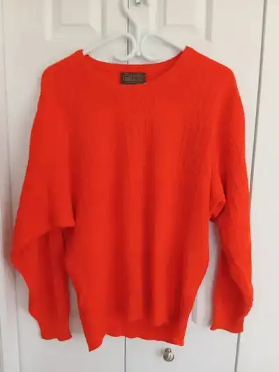 Vintage Harry Rosen ORANGE Cotton Pullover Sweater Dad Sweater, View more