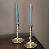 Antique Solid Brass Candle Holders. Candlestick Holders.Boho