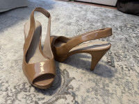 Zara ladies size 40 4” high heel shoes in brown