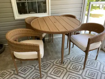 Patio or kitchen table with 4 chairs, View more