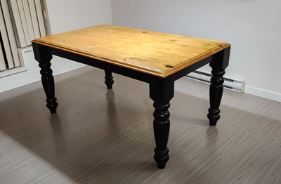 Solid Wood Farmhouse Dining Table with 4 chairs, View more