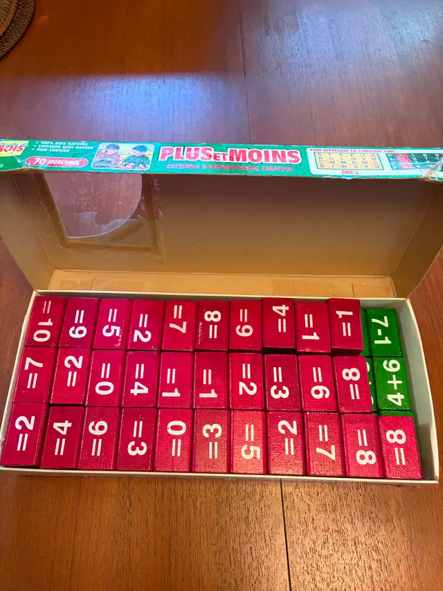 Vintage Wood'n Fun Plus Minus Creative Learning Set Wooden Block in Toys & Games in City of Toronto - Image 5