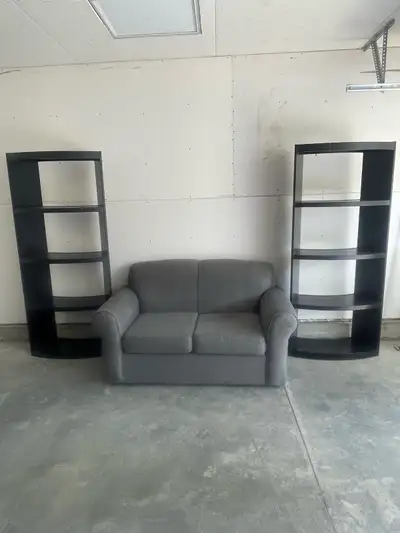 Couch and Two Bookcases, View more