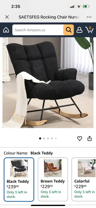 Rocking Chair Nursery Teddy Upholstered Glider Rocker Chair Padd, View more