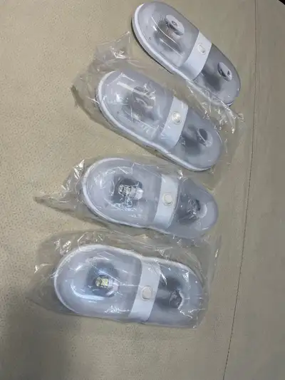 4 Used LED Thin Double Dome Ceiling Light Fixture with LED Bulbs, View more