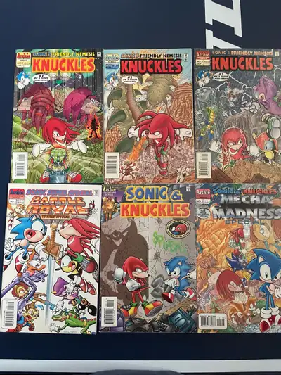 Sonic, Sonic X, and Knuckles Comic books Appox 65 Comic books in total I have sonic and the hedgehog...