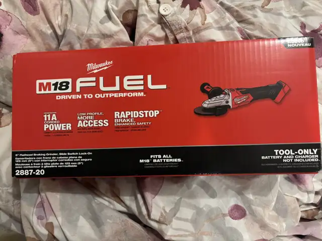 MILWAUKEE 5” Flathead Braking Grinder, Slide Switch Lock-On64519996068867121