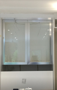 Kitchen Glass Cabinet Doors (Aluminum Clad and Glass) Pair