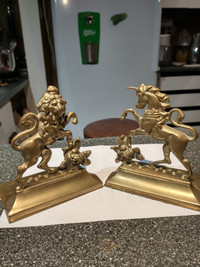 Vintage brass bookends.