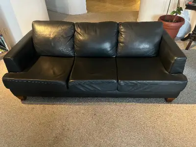 Italian Leather Sofa / Couch (Cushions Replaced 3 months ago), View more