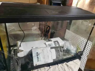 I have a lot of 10 gallon fish tanks The Tankin the picture is $70 with Filter, heater, cover, grave...