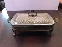 Vintage Silver and Glass Serving Dish. 
