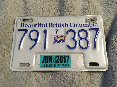 British Columbia motorcycle plate for collectors .In good condition