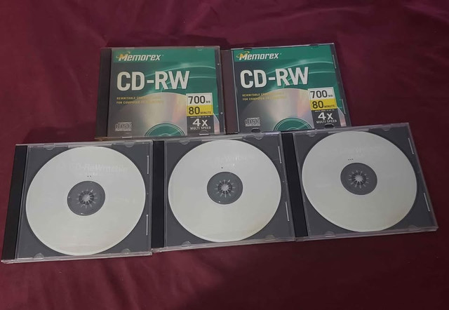 New TDK & Memorex CD-RW Rewritable Data CD's 4x, 700MB 80 min dans CD, DVD et Blu-ray  à Longueuil/Rive Sud - Image 2
