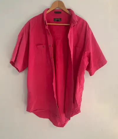 Pink short sleeve button up