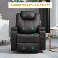 PU Leather Recliner Chair with Massage
