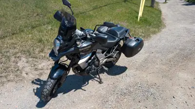 2010 Kawasaki Versys. Bike is set up as an Adventure Tourer, and will chew up the miles comfortably....