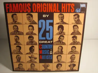 25 COUNTRY MUSIC ARTISTS - FAMOUS ORIGINAL HITS LP VINYL RECORD, View more