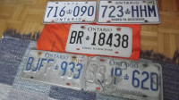 5 VARIOUS ONTARIO LICENSE PLATES BUNDLE DEAL 1972 -2012