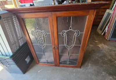 Vintage Leaded Stainglass Cabinet , View more