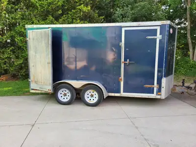 Tool trailer. Good condition. Electric Trailer brakes. Newer tires. Barn doors. Spare tire. Outside...