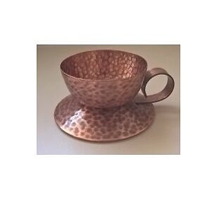 Copper Hand Hammered Footed Candle Holder with Finger Loop in Arts & Collectibles in Oshawa / Durham Region