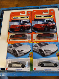 Hot Wheels/Matchbox Tesla Roadster Lot of 4 Perfect Condition
