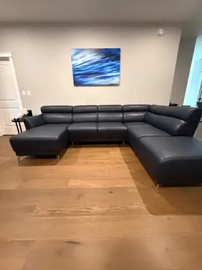 leather L-shaped couch, View more
