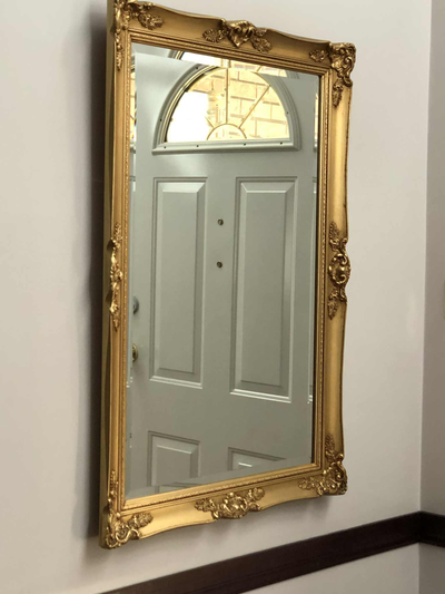 Solid Wood Gold Mirror – Like New, View more