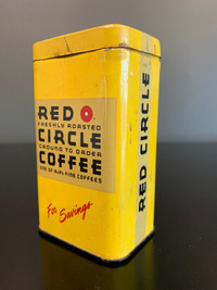 Vintage Tin "Red Circle Coffee" Coin Bank