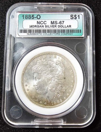 USA 1885 O HIGH GRADE MORGAN SILVER DOLLAR MS 67 NCC