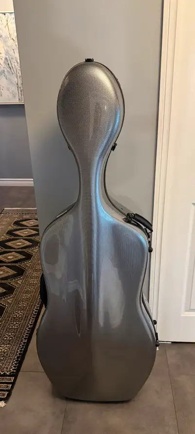 Two new Primo polycarbonate cello cases- Gray and Red Adjustable to fit smaller cellos such as 7/8 N...
