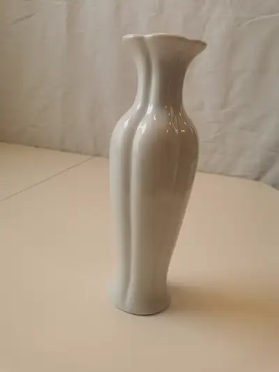 Unique Vintage Shaped White Ceramic Vase, View more