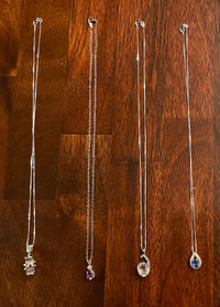 Ladies sterling silver necklaces - various