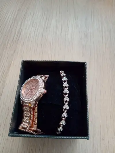 Rose Gold Watch Bracelet Set $25., View more