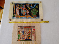 2 Hand Painted Egyptian Papyrus