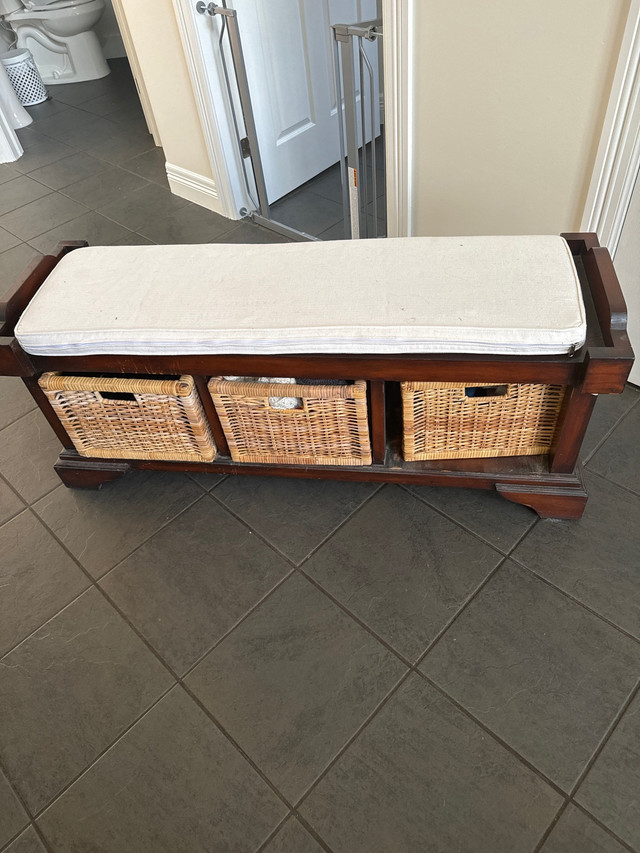 Wooden bench with storage  in Other in Bedford